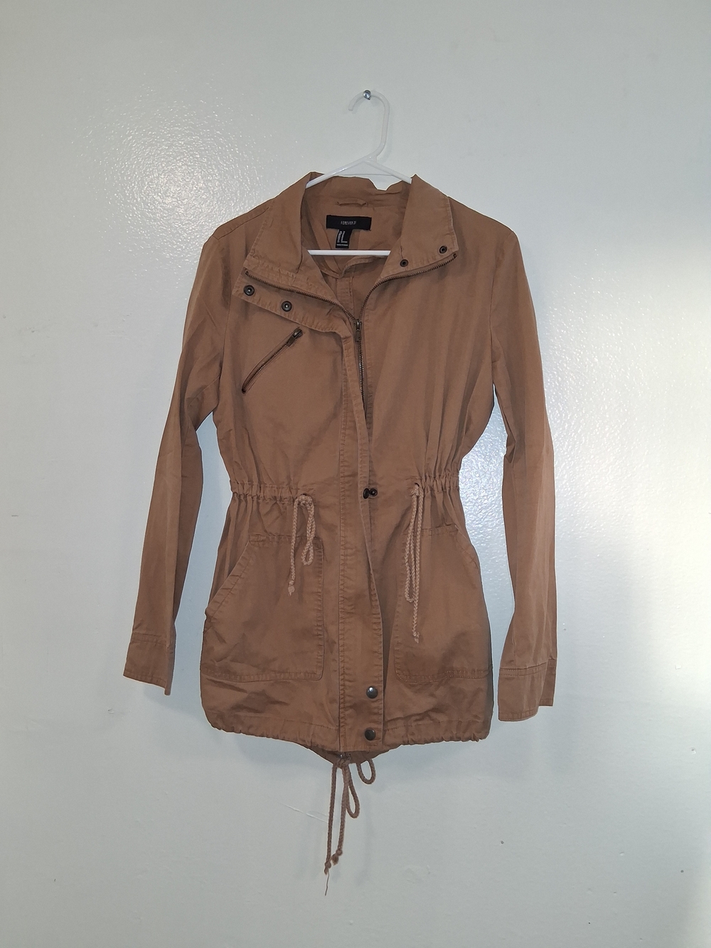 Forever 21 Tan Drawstring Utility Jacket